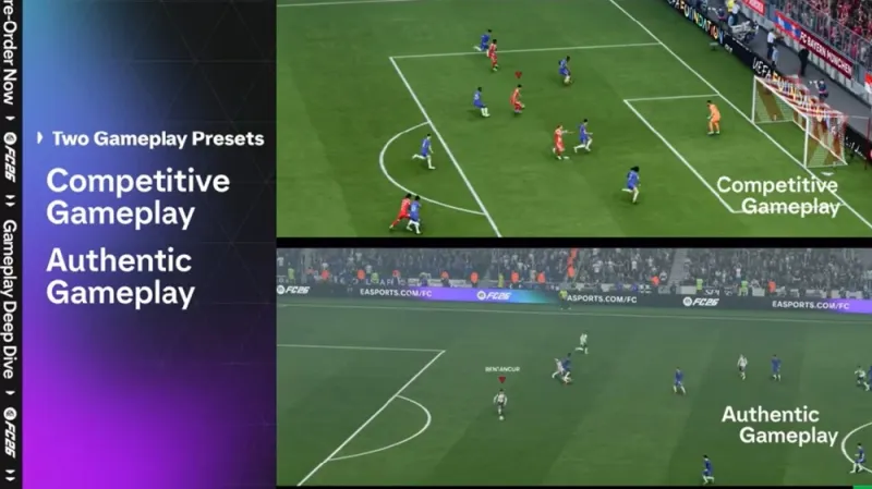 FC 26 Authentic And Competitive Mode visual difference