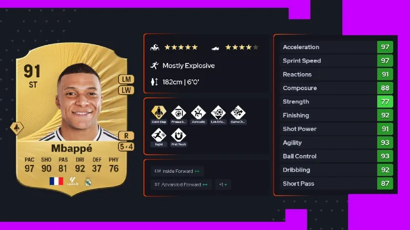 fc-26-highest-rated-player mbappe 91