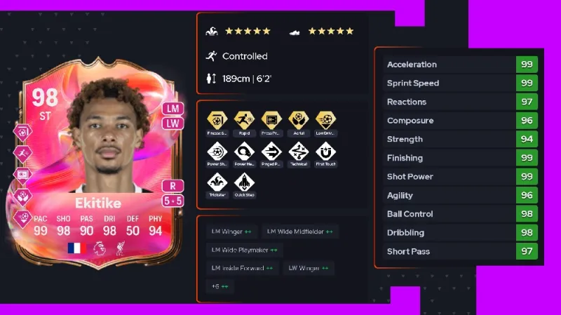 Hugo Ekitike Futties Card Quick Overview