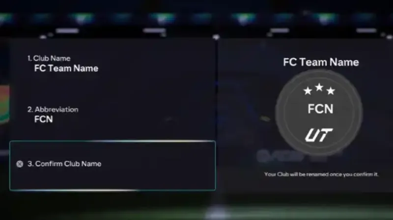 fc 26 club name change menu