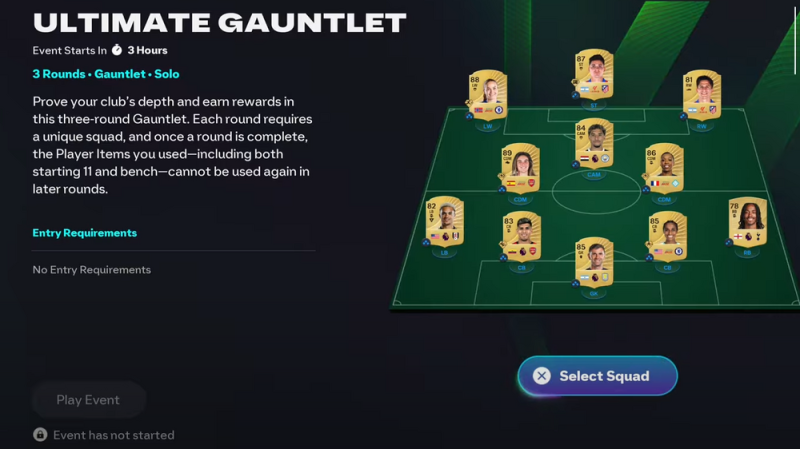 Ultimate Gauntlet FC26 menu