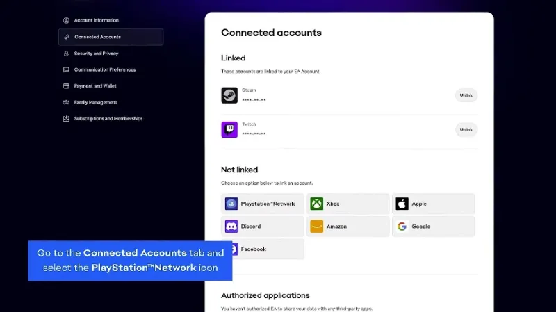 link-ea-acount-twich-youtube-xbox