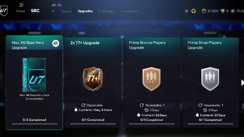 Upgrade SBC ea fc 26