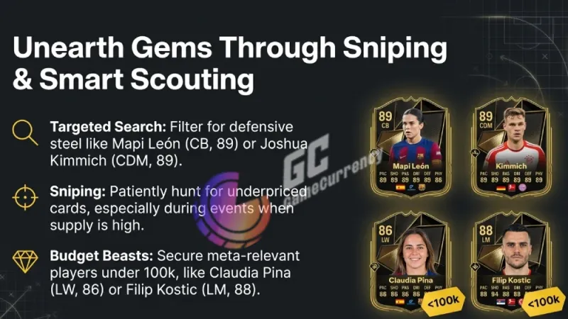 FC26 tips highlight smart scouting and sniping to find top defensive and budget beast players like Mapi León and Filip Kostic.