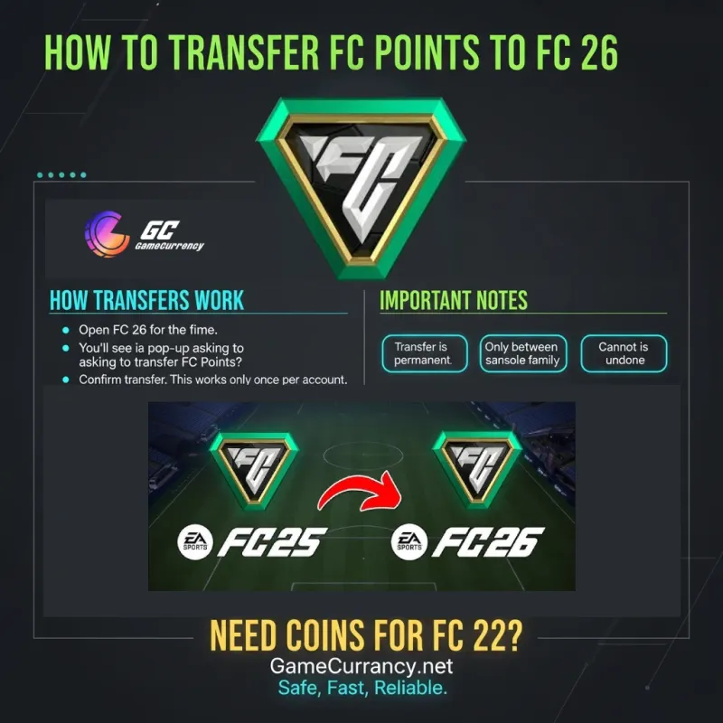 EA FC point transfer guide infographic