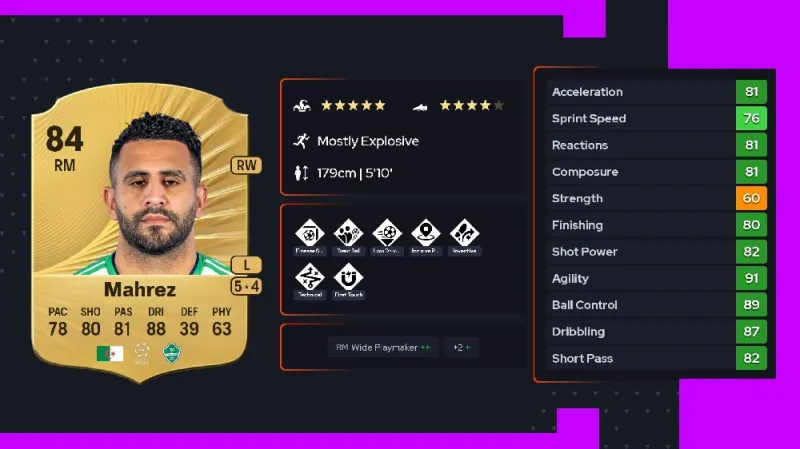 FC 26 Top 10 Players mahrez 84 rated