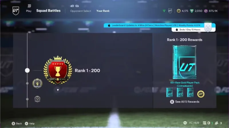 FC 26 Squad Battle Rewards ranks