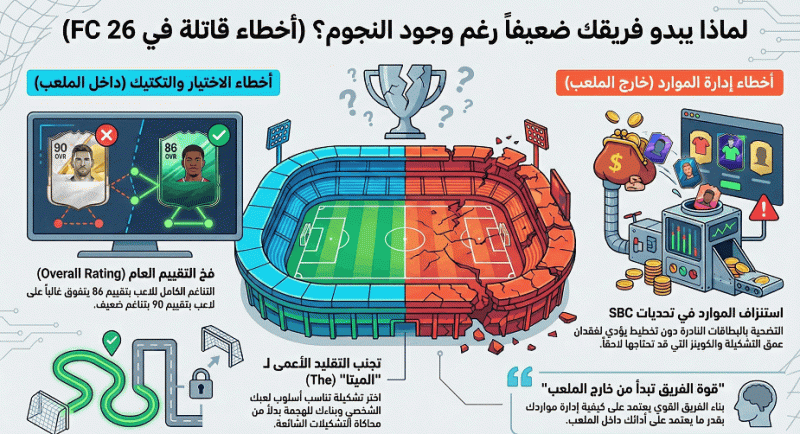 أهم أخطاء بناء التشكيلة في FC 26