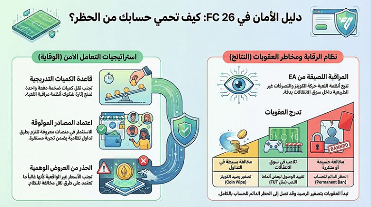 كيف أقلل خطر الحظر عند شراء حسابات FC 26 وعند شراء كوينز