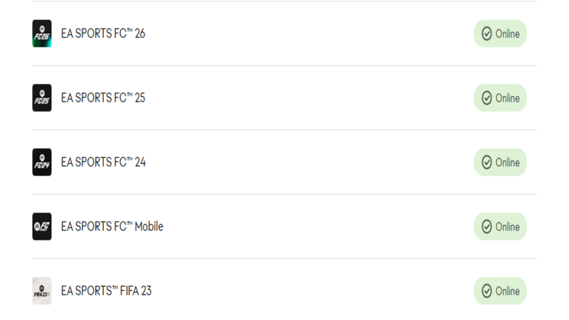 check EA status for FC 26 server
