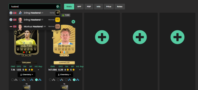 FUTBIN Compare two Players 