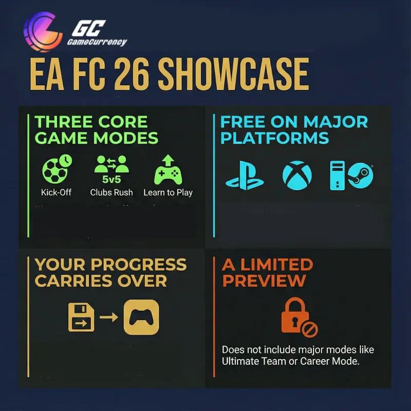 FC 26 showcase release infographic