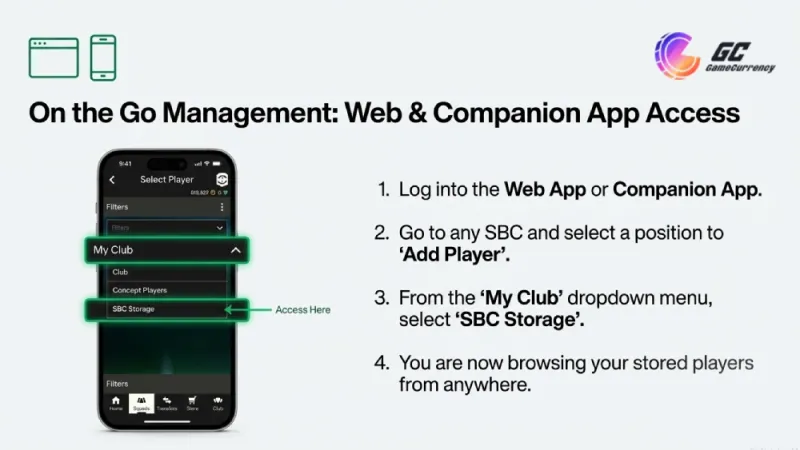 ea fc sbc storage use mobile app