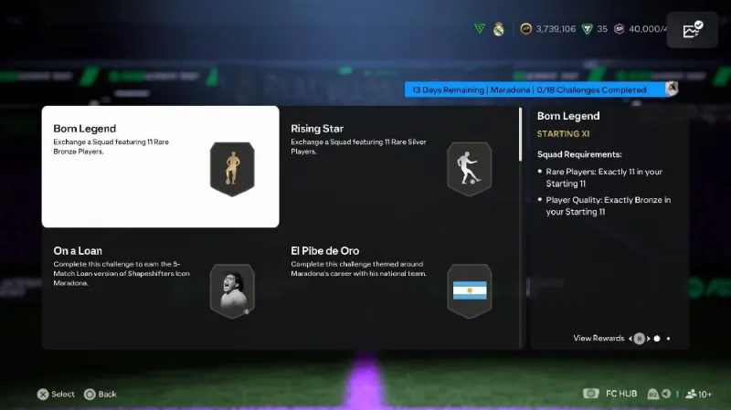 FC 25 Maradona's Shapeshifter SBC solutions