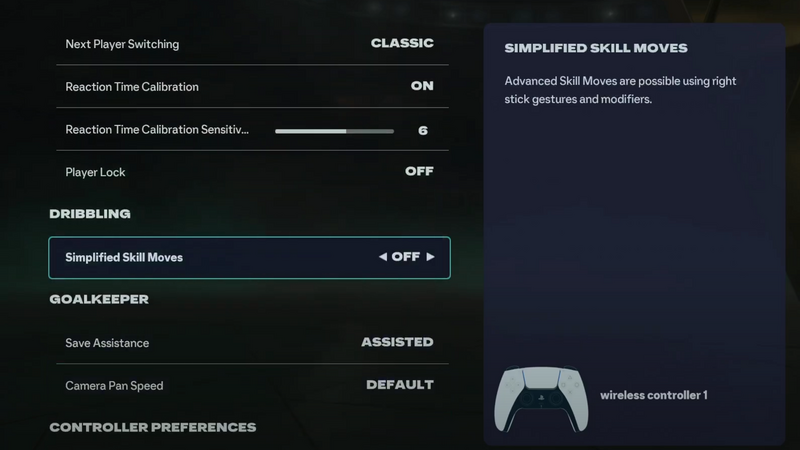 FC 26 dribbling settings