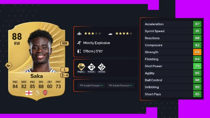 fc-26-highest-rated-player saka 88