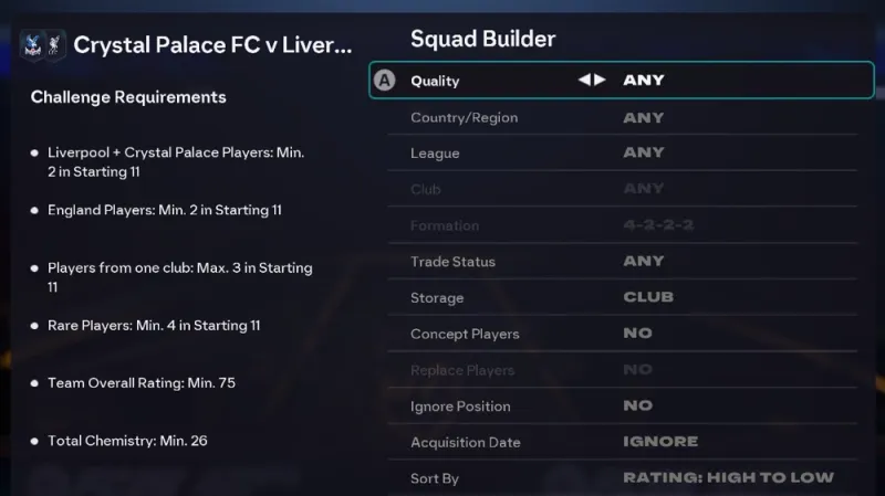 SBC ea fc 26 squad builder
