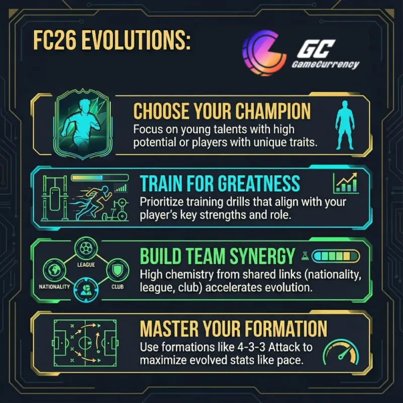 how fc 26 evolutions work infographic