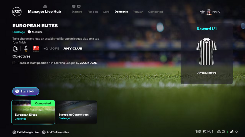 play career mode in FC 26 challenges