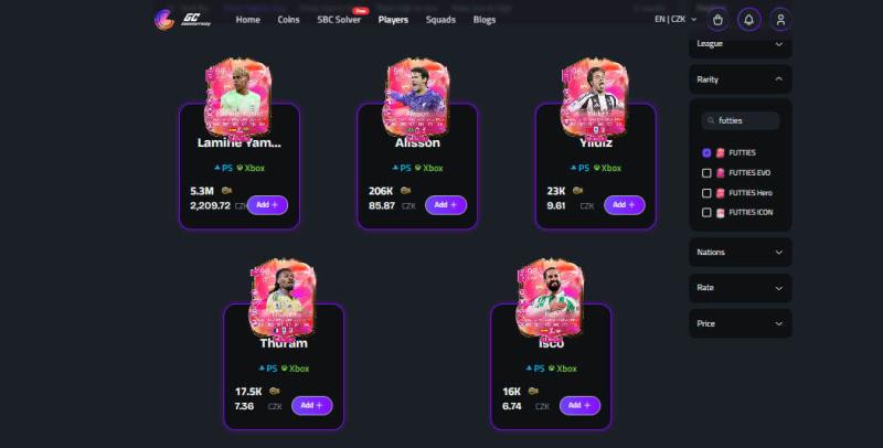 fc 25 futties cards for sell